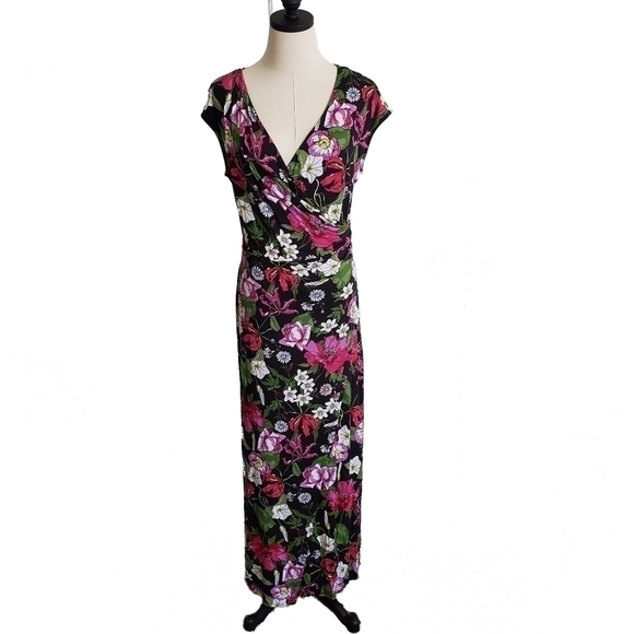 SPENSE Faux Wrap Floral Maxi Dress Size  M - Picture 2 of 9